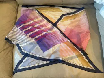 MACKINTOSH 매킨토시 기하학 패턴 스카프 실크 100%