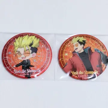 트라이건 콜라보 카페 중외 글리터 캔뱃지 바슈 등신 SD