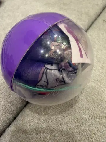 디즈니 가챠 에코백 보라색