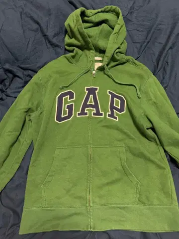 GAP 그린 컬러 후드 부착 후드티