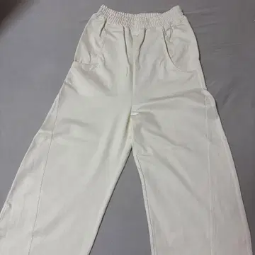 디니테코리에 아이보리 와이드 팬츠 커브 팬츠 허리밴딩