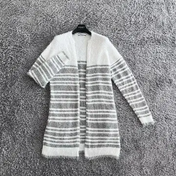 FOXEY F 사이즈 화이트 그레이 복슬복슬 샤기 가디건