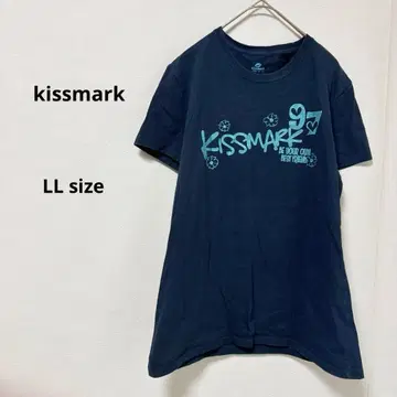 kissmark 키스마크 글리터 로고T셔츠 LL 네이비 반팔