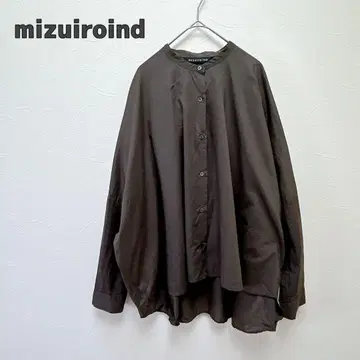 mizuiroind 미즈이로 인드 백 개더 와이드 셔츠 모카 브라운