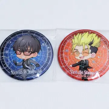 트라이건 콜라보 카페 나카가이 글리터 캔뱃지 바슈 니콜라스 SD