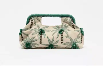 ZARA 야자수 자수 핸드백