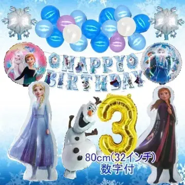 겨울왕국 [ 3세 32인치 숫자 포함 ] 벌룬으로 생일 풍선 장식