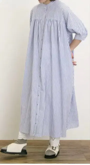 새상품 미개봉 사만사 모스모스 SM2 셔츠 원피스 스트라이프 블루 화이트