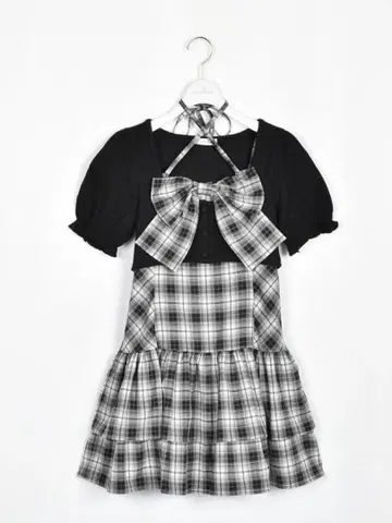 evelyn 리본 가디건 세트 원피스