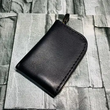 미사용품 헤르츠 HERZ 동전 지갑 코인 케이스 가죽 블랙