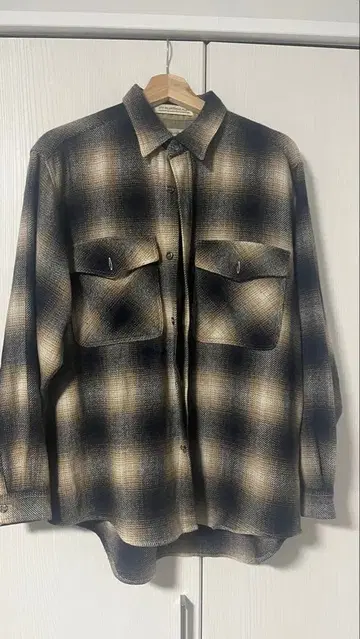 플란넬 셔츠 블랙 베이지 체크