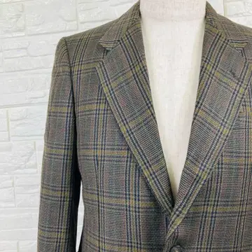 라네로시 울 자켓 이탈리아 원단 체크 그린 브라운 클래식 세련됨
