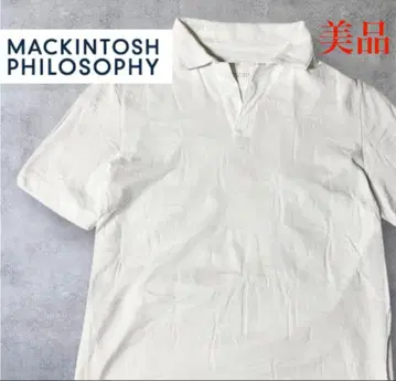 새상품급 매킨토시 필로소피 스키퍼 피케 셔츠 화이트 사이즈 38
