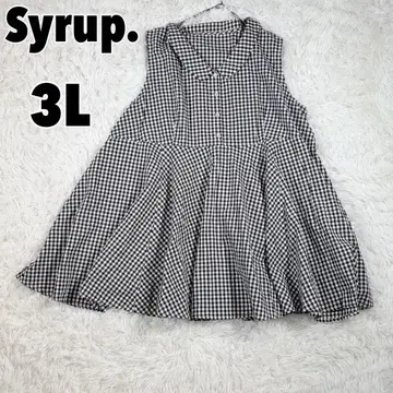 펠리시모 시럽 깅엄 체크 튜닉 블라우스 3L 빅 사이즈