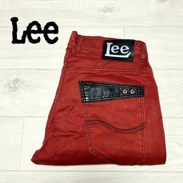 Lee BRAVE RIDES W34 스트레치 오렌지 계열 가죽
