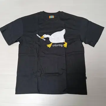 오리 자수 티셔츠 블랙 빅 실루엣 스트릿 릴렉스 핏