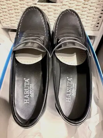 HARUTA 블랙 로퍼 힐 새상품급