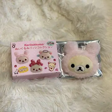 코리락쿠마 인형 배지 컬렉션 토끼 핑크