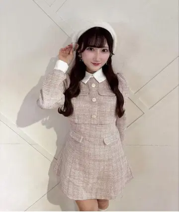 트위드 미니 플레어 원피스 evelyn