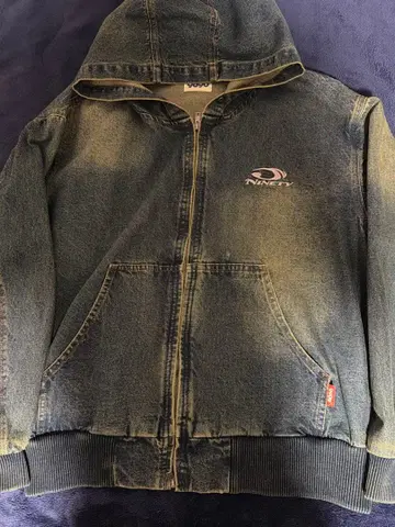 9090 Heisei Logo Denim Zip Hoodie