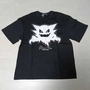 빅 실루엣 T셔츠 고스트 캐릭터 자수 블랙 스트릿 구제 의류