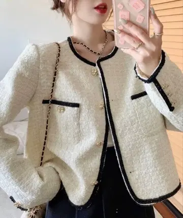 Sibra 트위드 숏 기장 코트