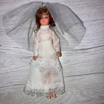 초기 바비풍 작은 인형 14.5cm 웨딩 드레스