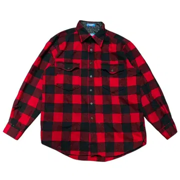 90s USA 제 펜들턴 OUTDOORSMAN 울 셔츠 버팔로 체크