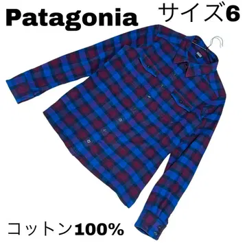 patagonia 체크 셔츠 블루 레드 6 코튼 플란넬 긴팔