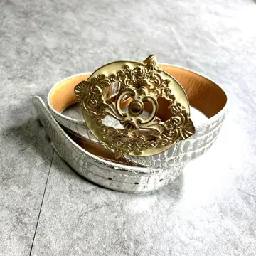 TORNADO MART/악어 버클 벨트/Y2K/실버