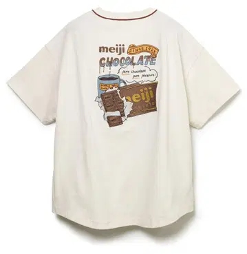 메이지 밀크 초콜릿 백 자수 T셔츠/DOUBLE NAME