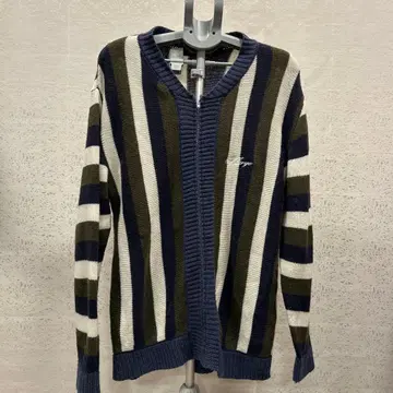 X LARGE 스트라이프 니트 가디건