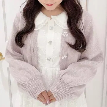 evelyn 에블린 가디건 보라색 퍼플 라벤더 LV