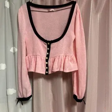 TRALALA 핑크 긴팔 가디건