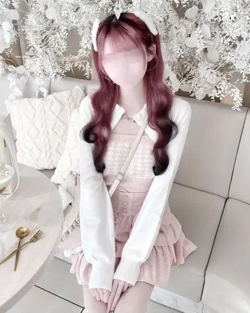 [ 완판템 ] honey mew 허니뮤우 하운드투스 체크 앙상블 니트탑