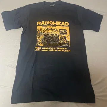 [새상품급] RADIOHEAD 양면 프린트 T셔츠 L 블랙/오렌지