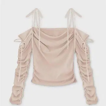 M me eme 리본 리브 니트 오프숄더 탑스 엠미에메