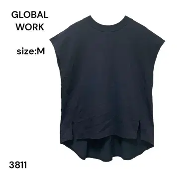 글로벌 워크 GLOBAL WORK 셔츠 상의 블랙 M 루즈핏