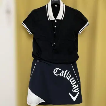 캘러웨이 스커트 유니클로 피케 셔츠 3종 세트 화이트 블랙 새상품급