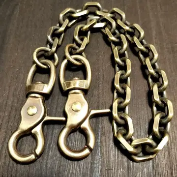 놋쇠 훈증 12mm 팥 지갑 체인 빈티지 브라스 2클립