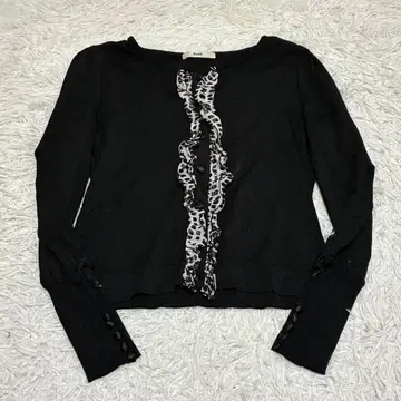 rene 르네 가디건 프릴 블랙