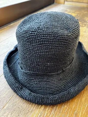 FAVORIE 블랙 밀짚모자 스트로우햇 라피아 블랙