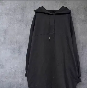 FRAMeWORK/오버 사이즈 블랙 후드티 후드 부착 롱