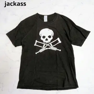 jackass MTV GILDAN 스컬 크로스본 T셔츠 블랙 L