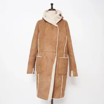어나더 에디션 페이크 무스탕 가운 코트 카멜 M *KD164