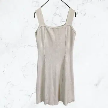 13858 Chico 배색 스티치 니트 원피스 베이지 미니 원피스