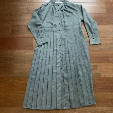 RayBEAMS 긴팔 원피스 셔츠 원피스 플리츠 절개 새상품급