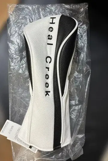 Heal Creek 드라이버용 골프헤드커버 화이트/블랙