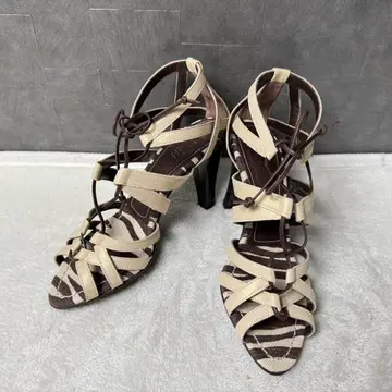 미사용 모드 에 자코모 Meda 샌들 가죽 스트랩 제브라 23