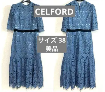 [셀포드] 케미컬 레이스 원피스 38 블루